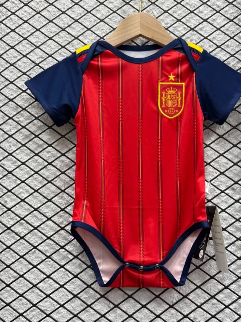 Spain Football Infant Onesie - Iconic Red with Yellow/Blue Trim